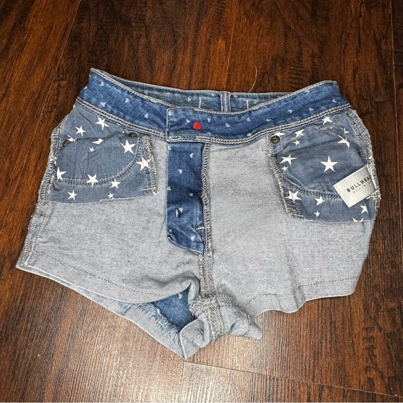 Bullhead Blue Jean Short Shorts with White Dots - Picture 7 of 8